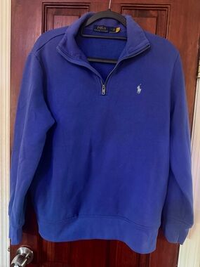 Ralph Lauren Men's Royal Blue Quarter-Zip Pullover